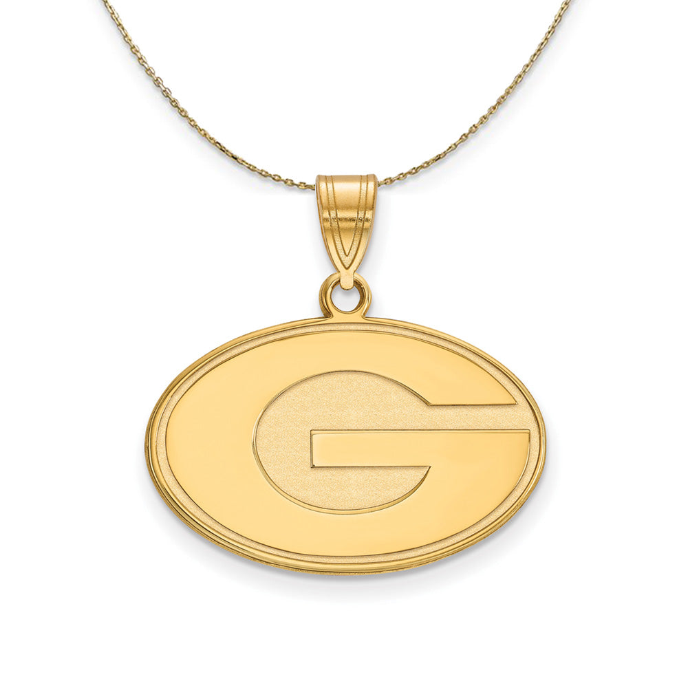 14k Yellow Gold U. of Georgia Medium 'G' Necklace, Item N20990 by The Black Bow Jewelry Co.