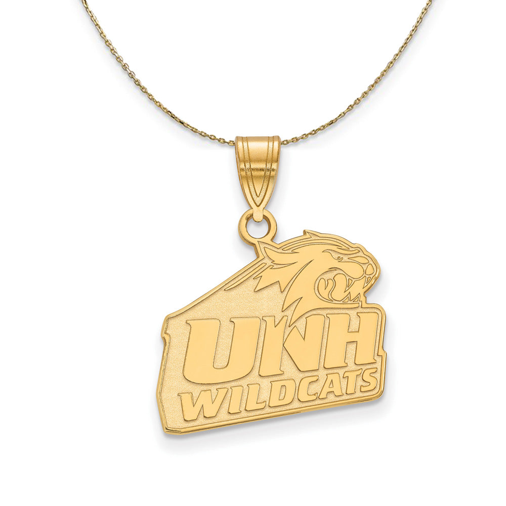 14k Yellow Gold U. of New Hampshire Medium Necklace, Item N21002 by The Black Bow Jewelry Co.
