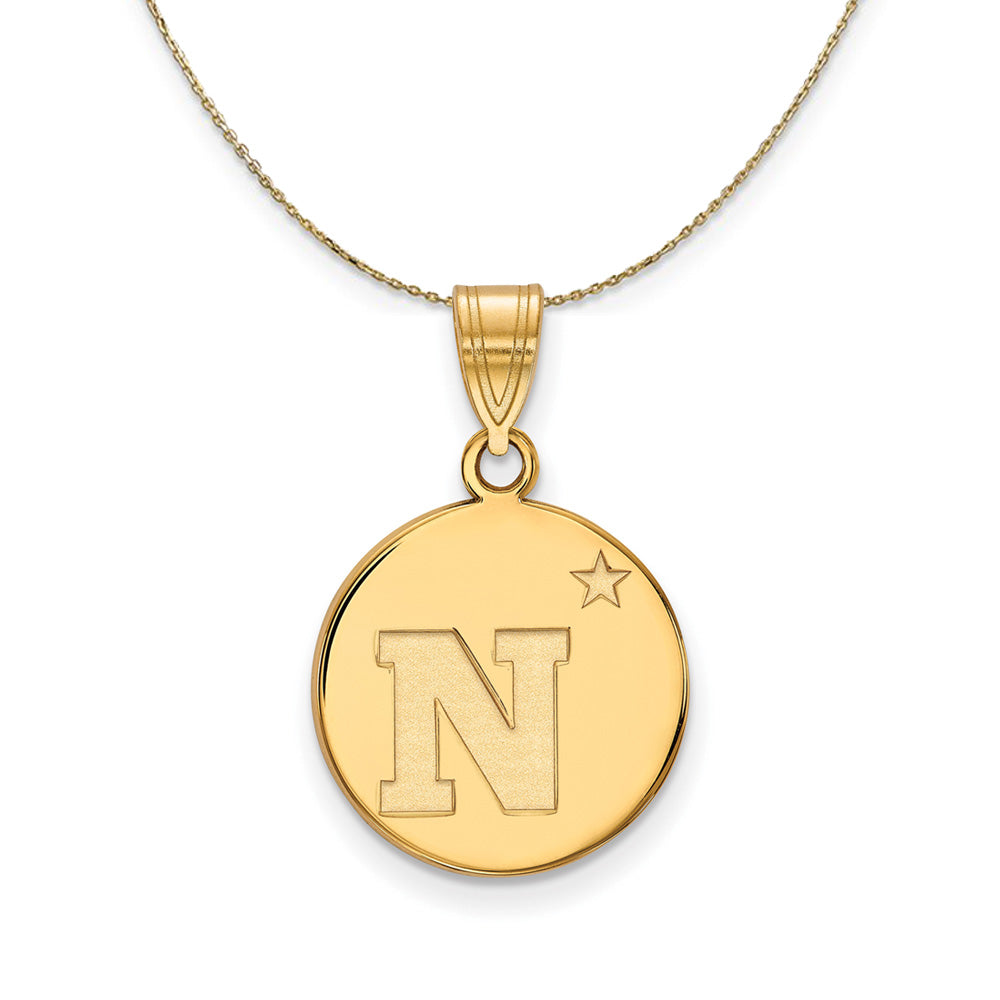 14k Yellow Gold U.S. Navy Medium Disc Necklace, Item N21009 by The Black Bow Jewelry Co.