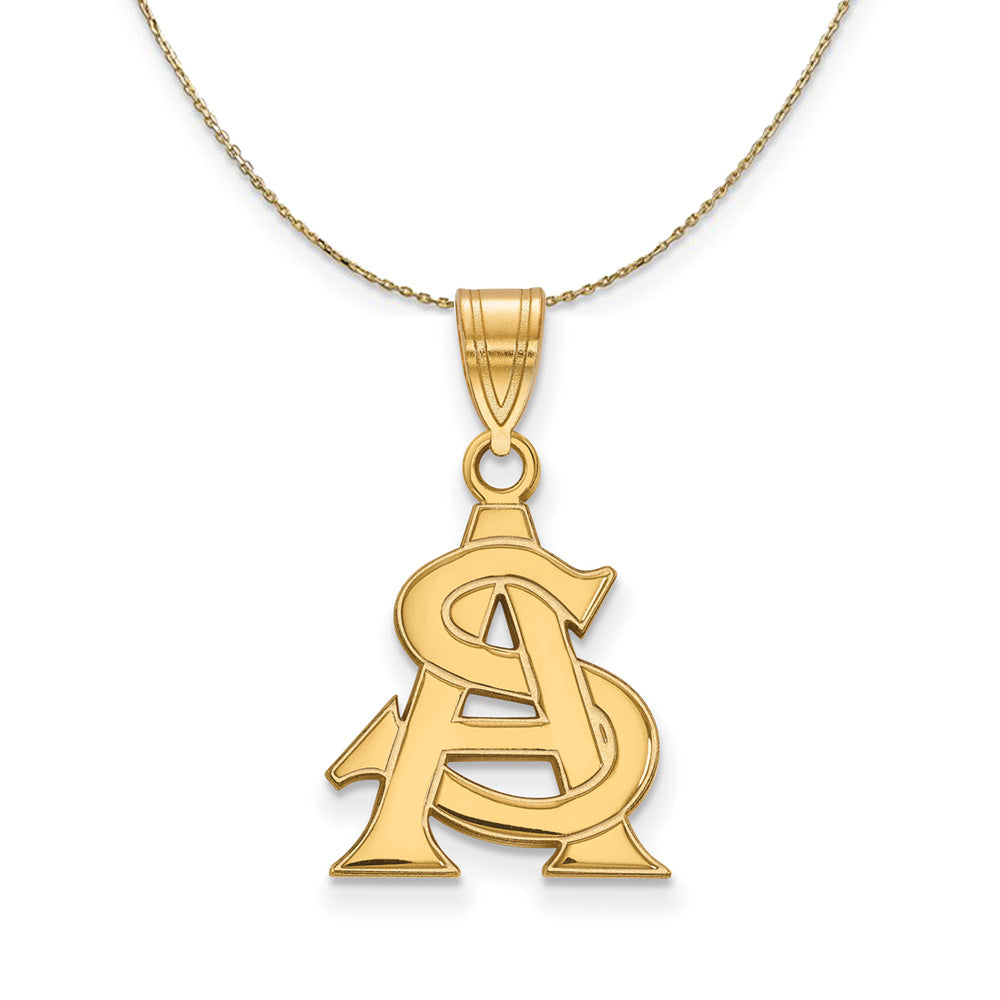 14k Yellow Gold Arizona State Medium Necklace, Item N21023 by The Black Bow Jewelry Co.