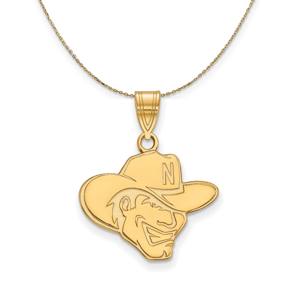 14k Yellow Gold U. of Nebraska Medium Cornhuskers Necklace, Item N21040 by The Black Bow Jewelry Co.