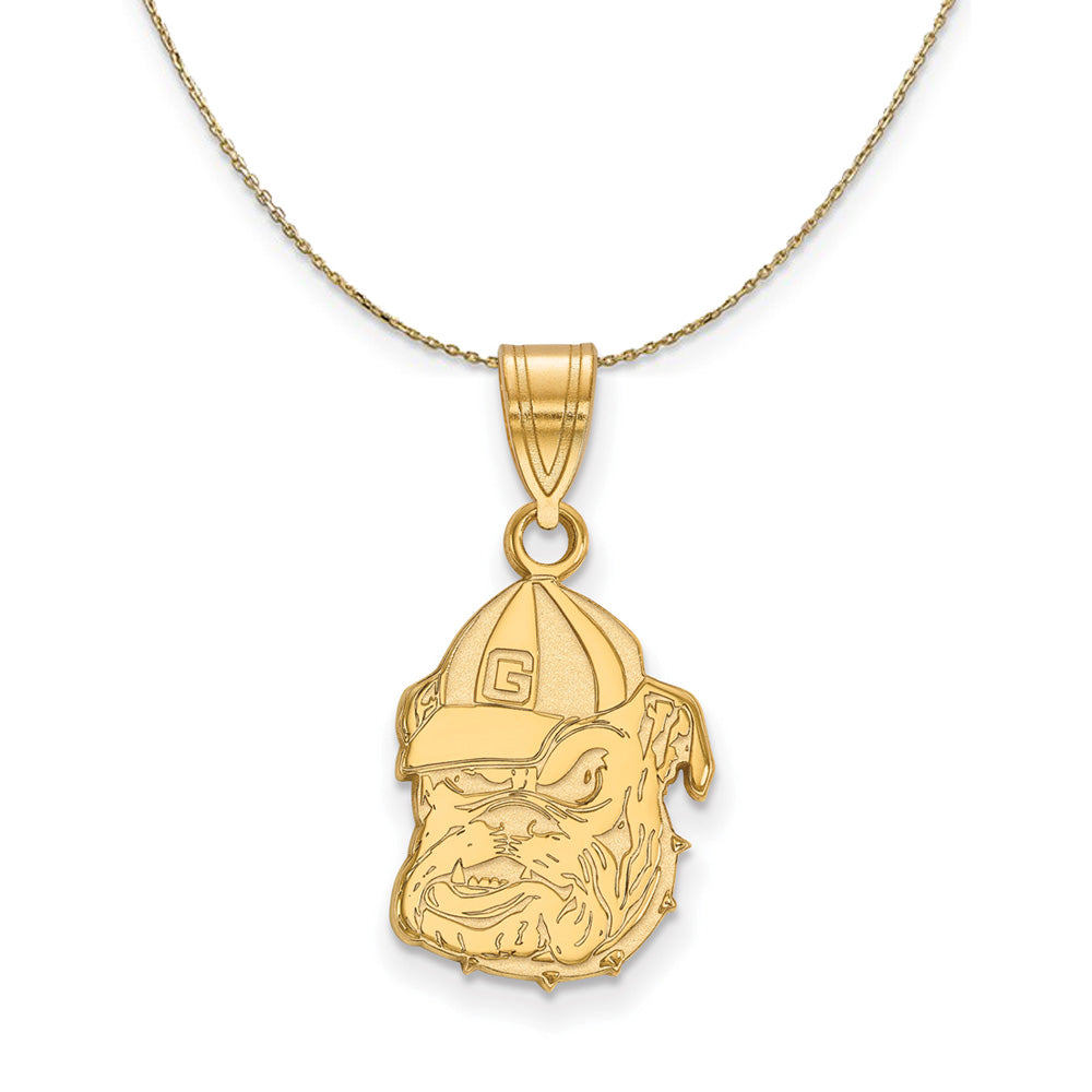 14k Yellow Gold U. of Georgia Medium Mascot Necklace, Item N21064 by The Black Bow Jewelry Co.