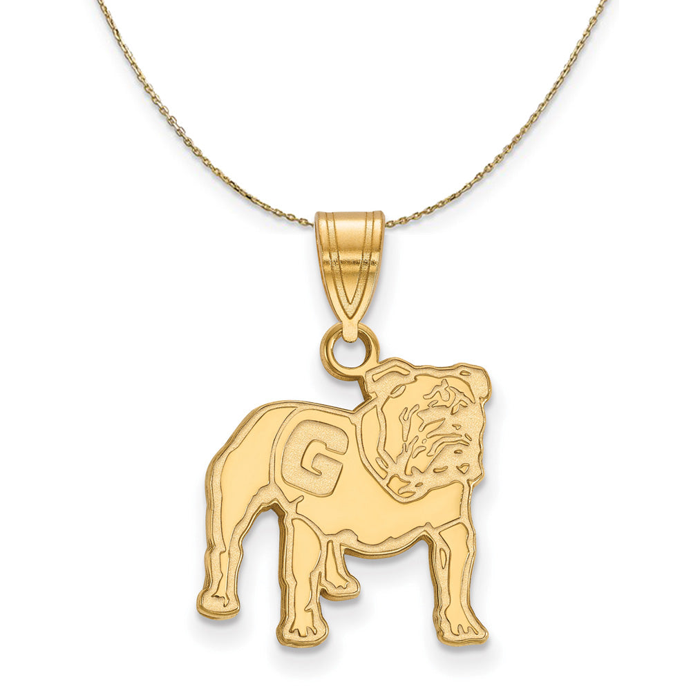 14k Yellow Gold U. of Georgia Medium Bulldogs Necklace, Item N21074 by The Black Bow Jewelry Co.