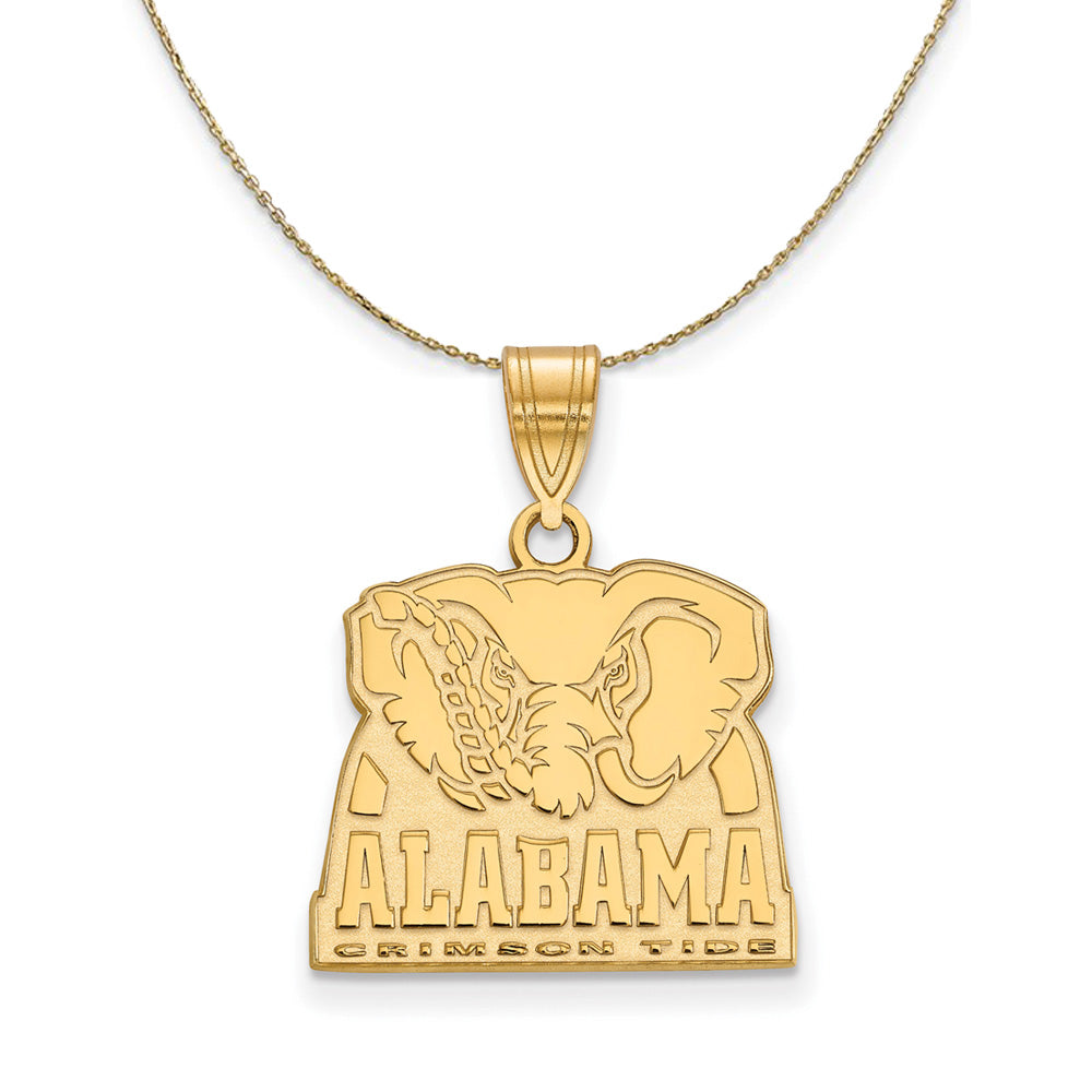 14k Yellow Gold U. of Alabama Medium Logo Necklace, Item N21077 by The Black Bow Jewelry Co.