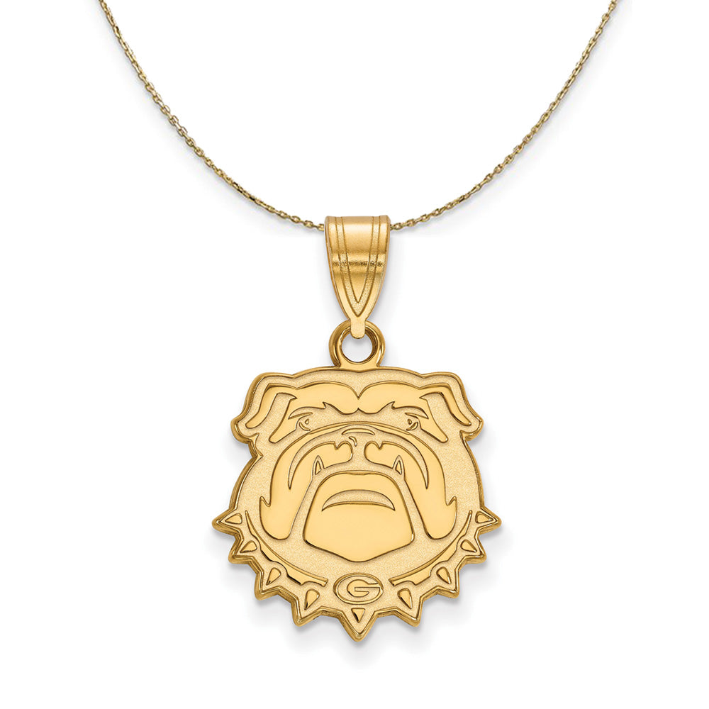 14k Yellow Gold U. of Georgia Bulldogs Md Mascot Necklace, Item N21087 by The Black Bow Jewelry Co.
