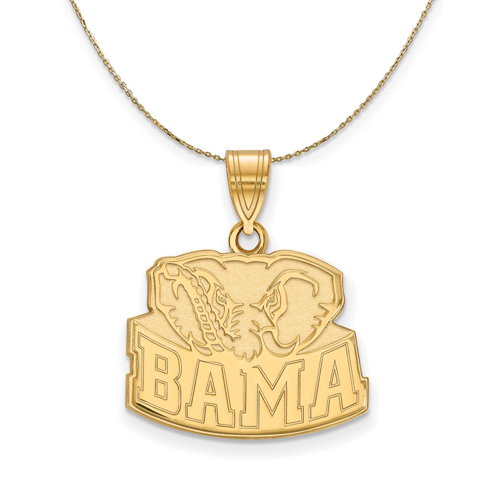 14k Yellow Gold U. of Alabama Medium Necklace, Item N21091 by The Black Bow Jewelry Co.