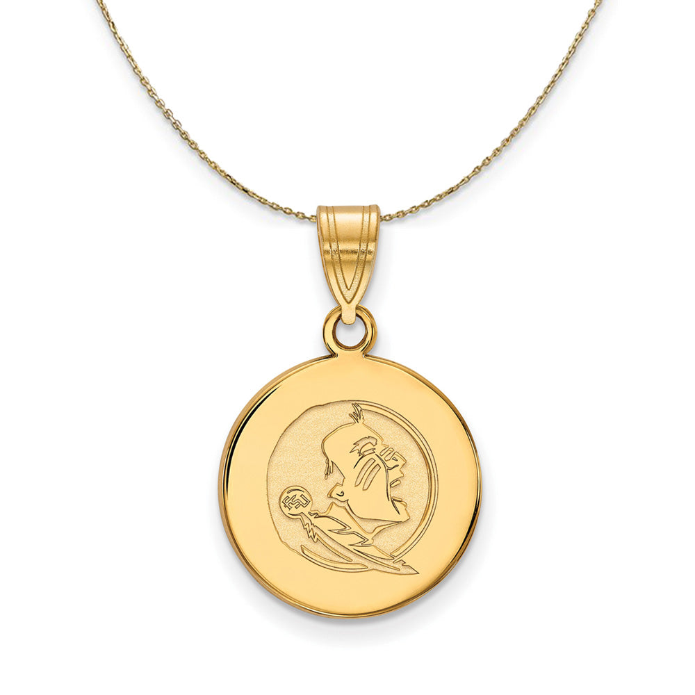 14K Yellow Gold Florida State Medium Disc Necklace, Item N21094 by The Black Bow Jewelry Co.