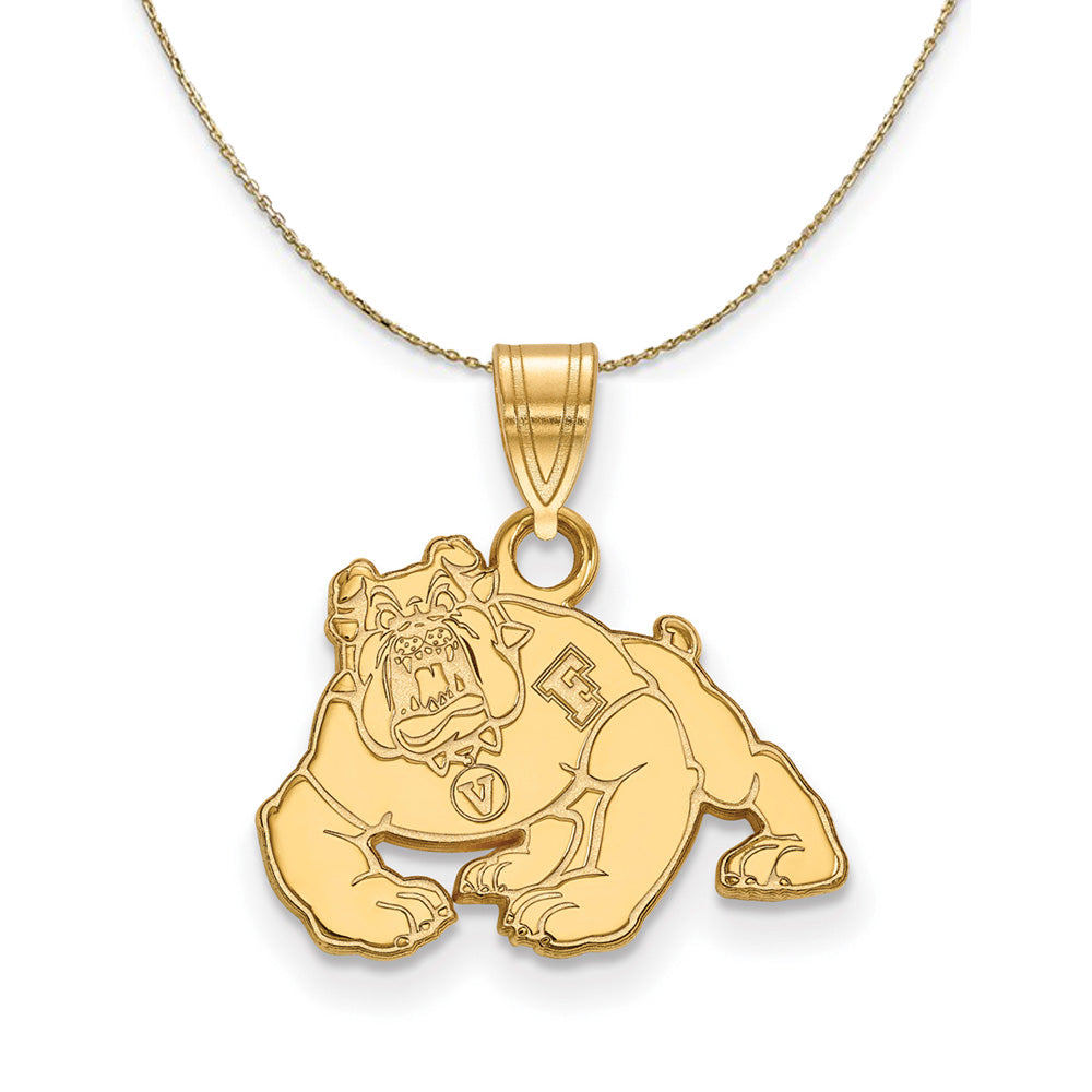 14k Yellow Gold California State Fresno Small Necklace, Item N21103 by The Black Bow Jewelry Co.
