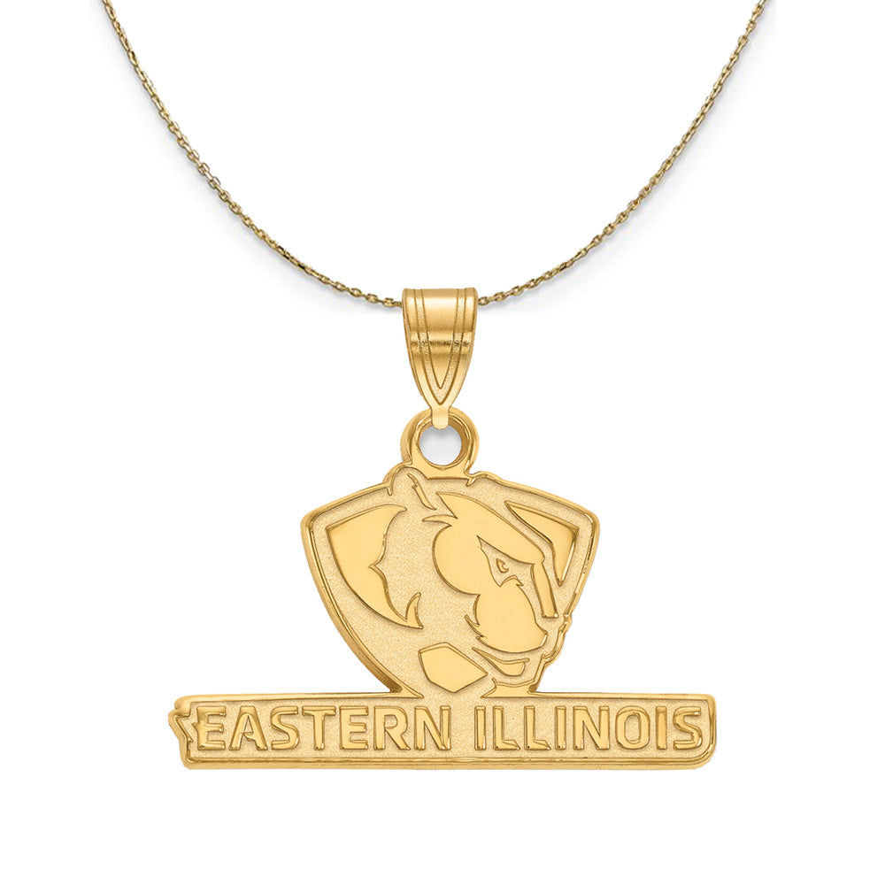 14k Yellow Gold Eastern Illinois U Small Necklace, Item N21104 by The Black Bow Jewelry Co.