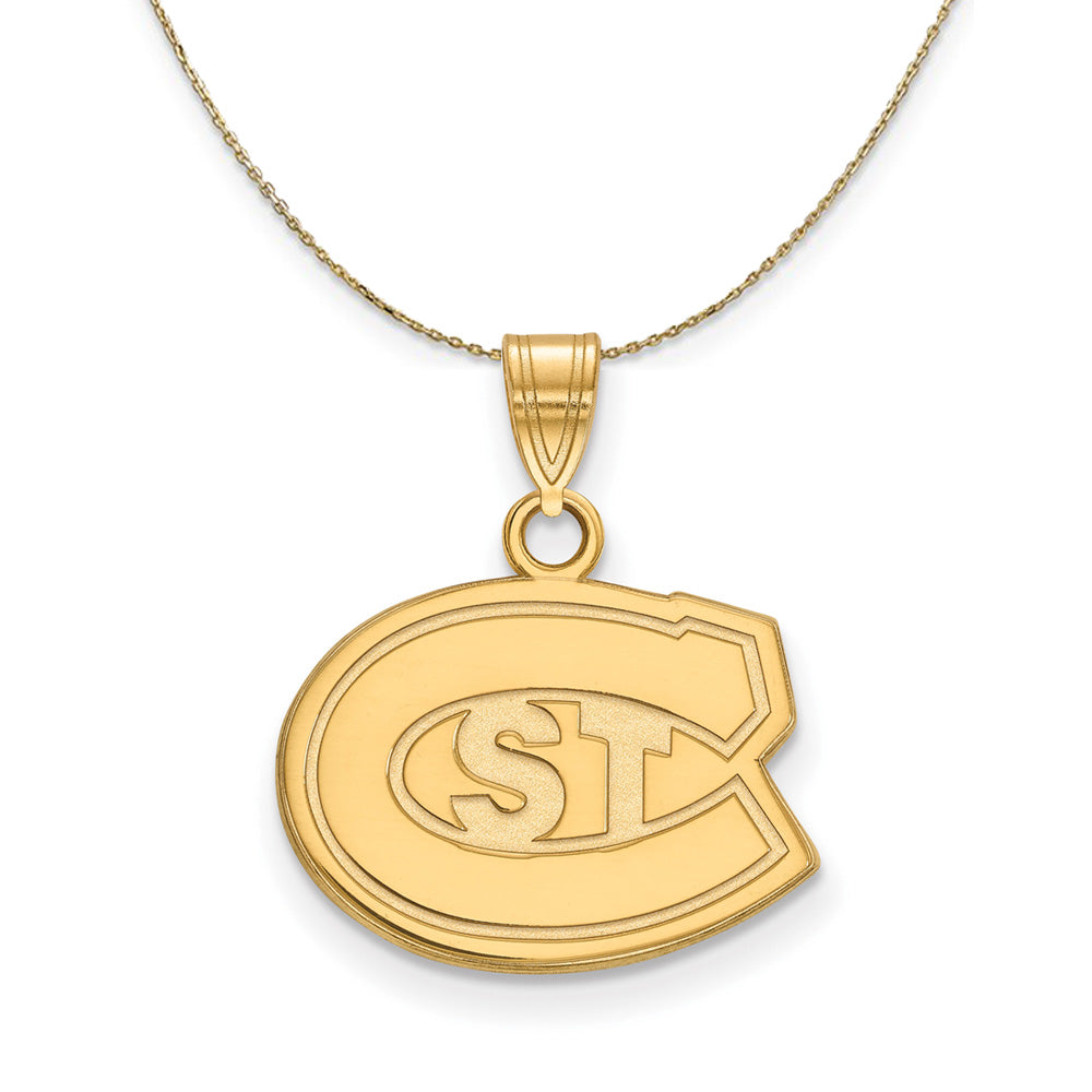 14k Yellow Gold St. Cloud State Small 'STC' Necklace, Item N21119 by The Black Bow Jewelry Co.