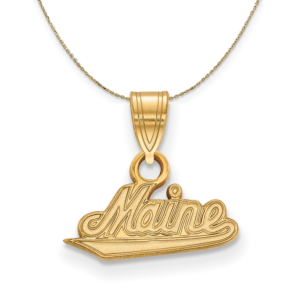 14k Yellow Gold U. of Maine Small Necklace, Item N21125 by The Black Bow Jewelry Co.