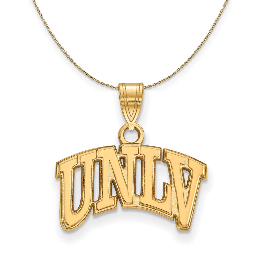 14k Yellow Gold U. of Nevada Las Vegas Small Necklace, Item N21127 by The Black Bow Jewelry Co.