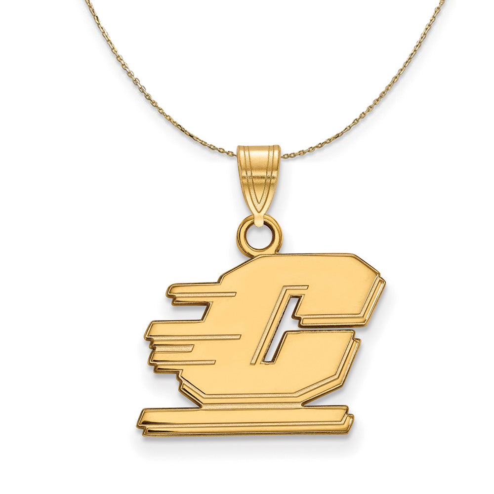 14k Yellow Gold Central Michigan U Small Necklace, Item N21136 by The Black Bow Jewelry Co.