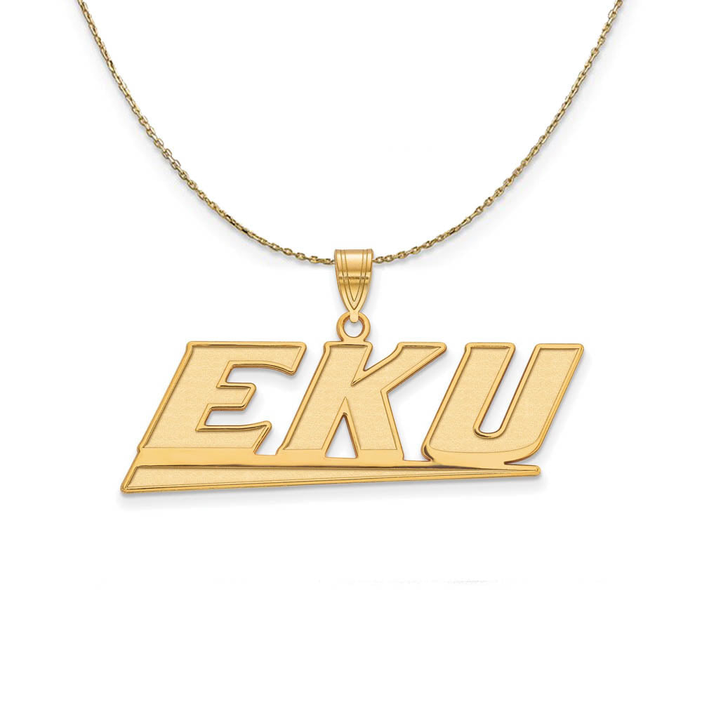14k Yellow Gold Eastern Kentucky U Small Necklace, Item N21138 by The Black Bow Jewelry Co.