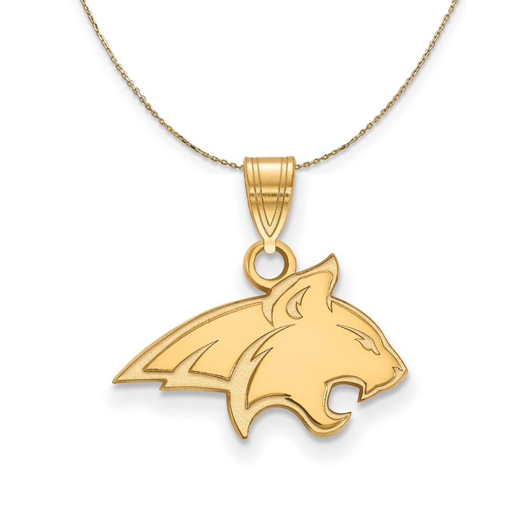 14k Yellow Gold Montana State Small Mascot Necklace, Item N21150 by The Black Bow Jewelry Co.