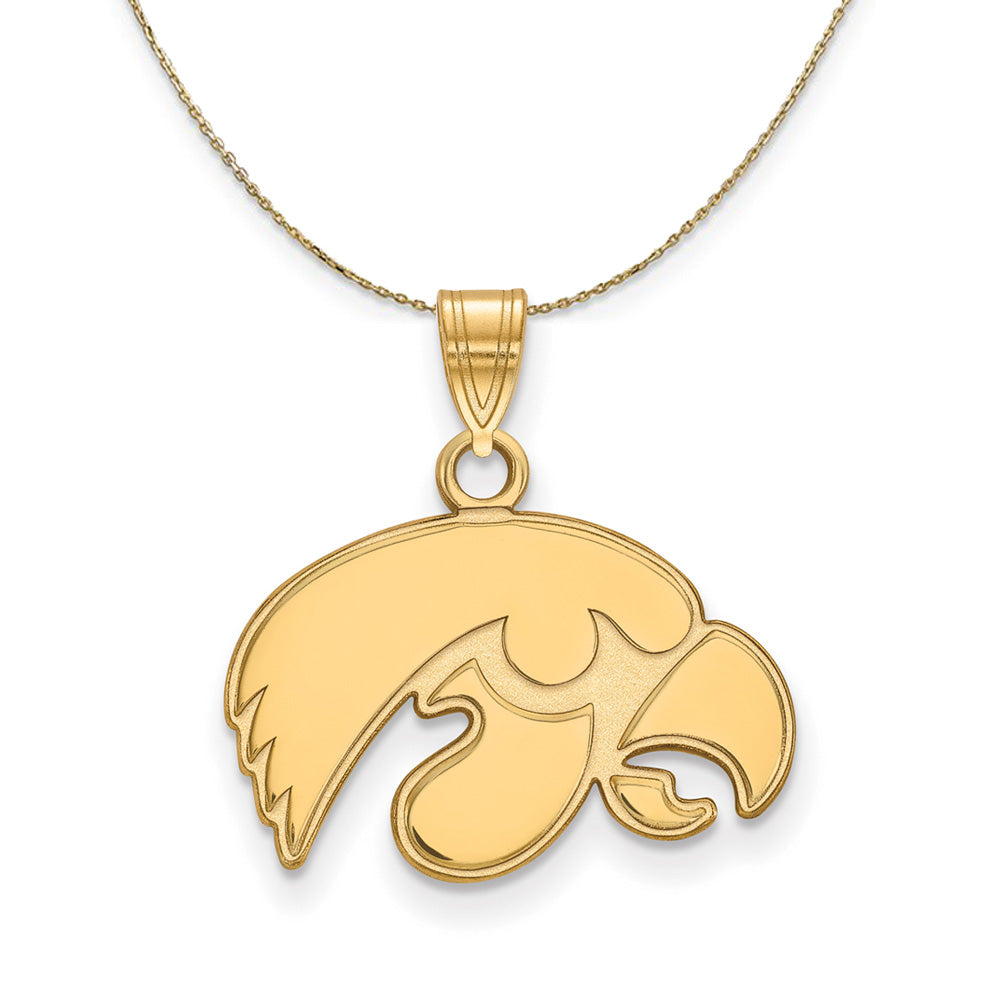 14k Yellow Gold U. of Iowa Small Mascot Necklace, Item N21164 by The Black Bow Jewelry Co.