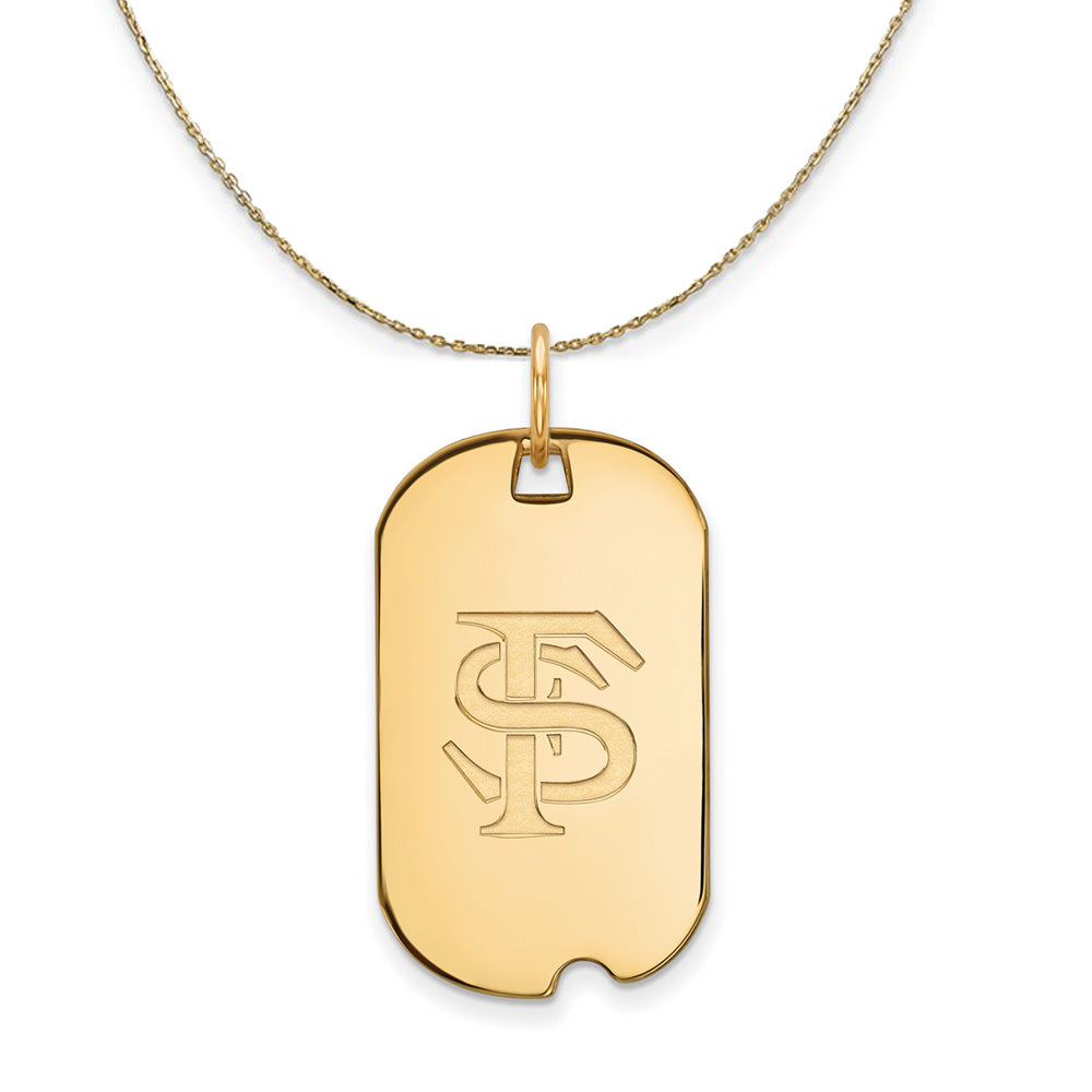 14k Yellow Gold Florida State Dog Tag Necklace, Item N21239 by The Black Bow Jewelry Co.