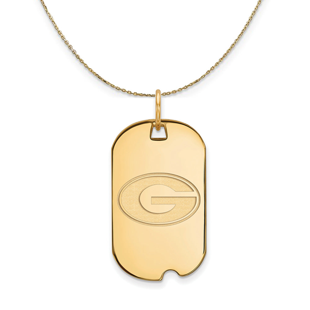 14k Yellow Gold U. of Georgia Dog Tag Necklace, Item N21247 by The Black Bow Jewelry Co.