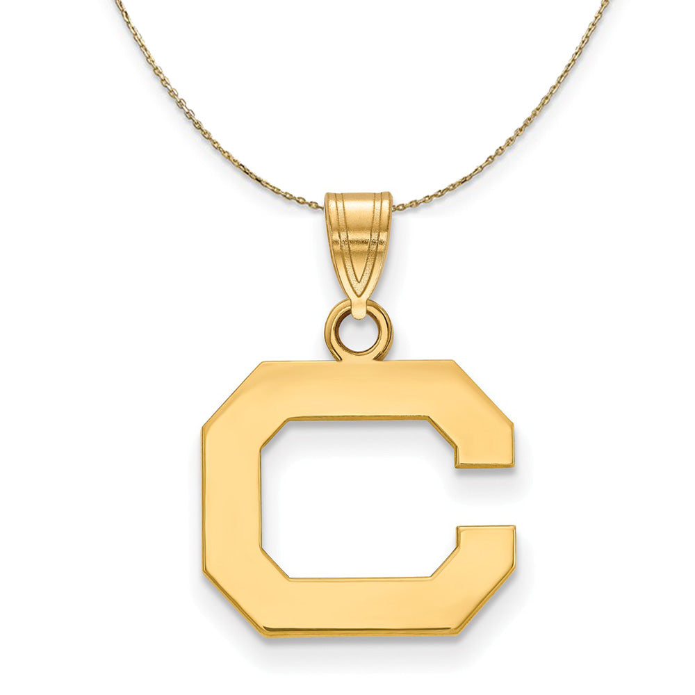 14k Yellow Gold California Berkeley Small Initial C Necklace, Item N21254 by The Black Bow Jewelry Co.