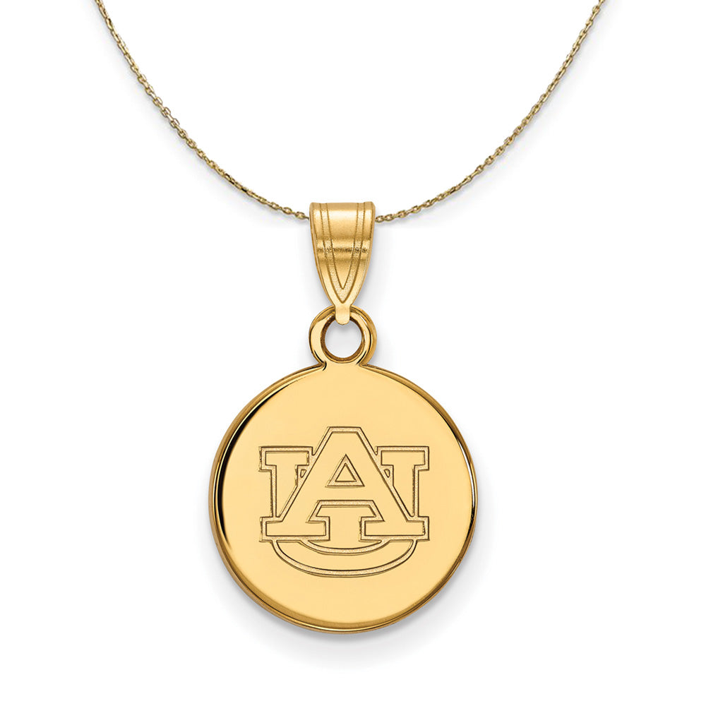 14k Yellow Gold Auburn U Small Disc Necklace, Item N21255 by The Black Bow Jewelry Co.