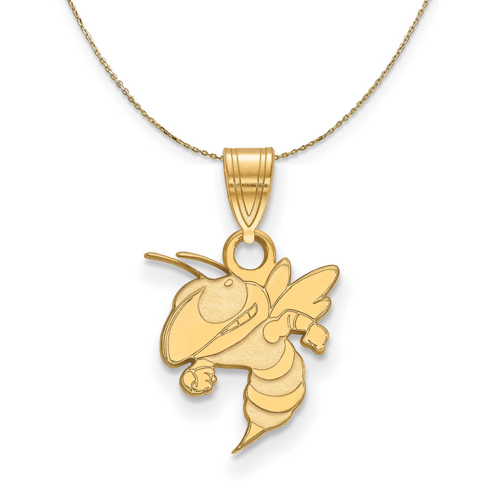 14k Yellow Gold Georgia Technology Small Necklace, Item N21265 by The Black Bow Jewelry Co.