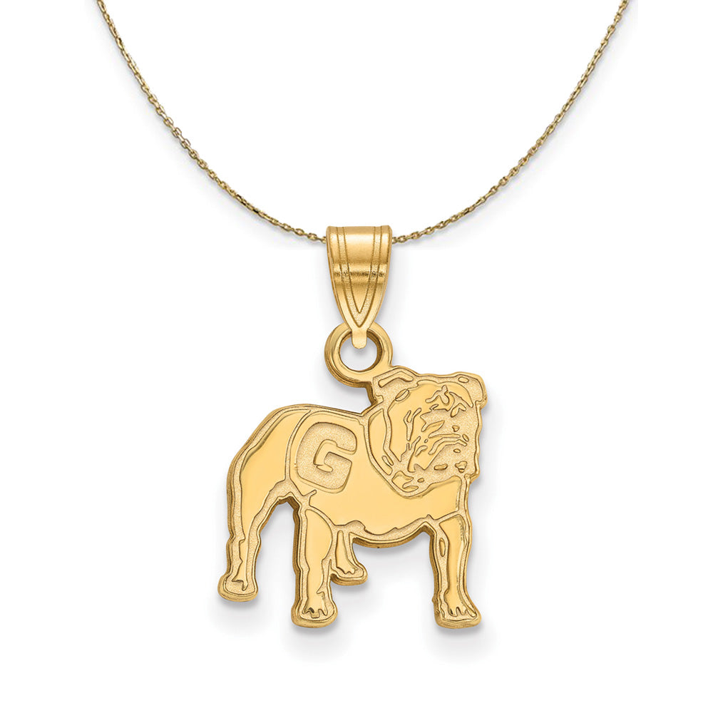 14k Yellow Gold U. of Georgia Small Bulldog Necklace, Item N21283 by The Black Bow Jewelry Co.