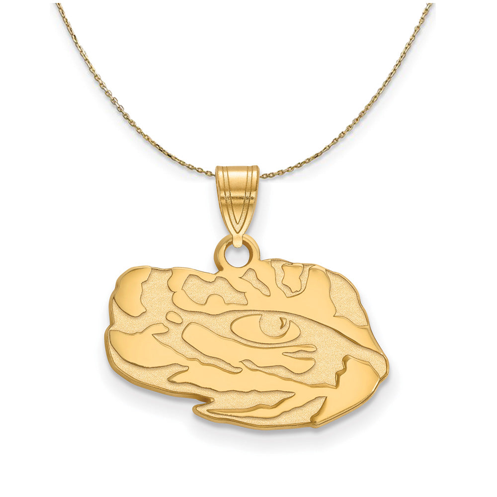 14k Yellow Gold Louisiana State Small Mascot Necklace, Item N21287 by The Black Bow Jewelry Co.