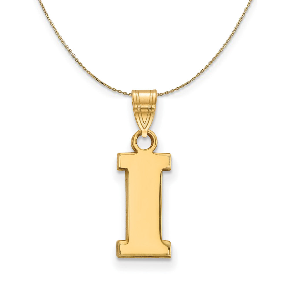 14k Yellow Gold U. of Iowa Small Initial I Necklace, Item N21292 by The Black Bow Jewelry Co.