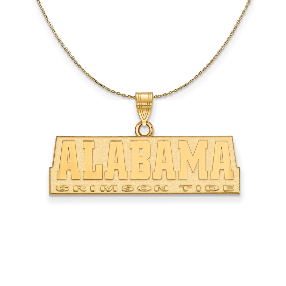 14k Yellow Gold U. of Alabama Sm 'ALABAMA' Necklace, Item N21309 by The Black Bow Jewelry Co.
