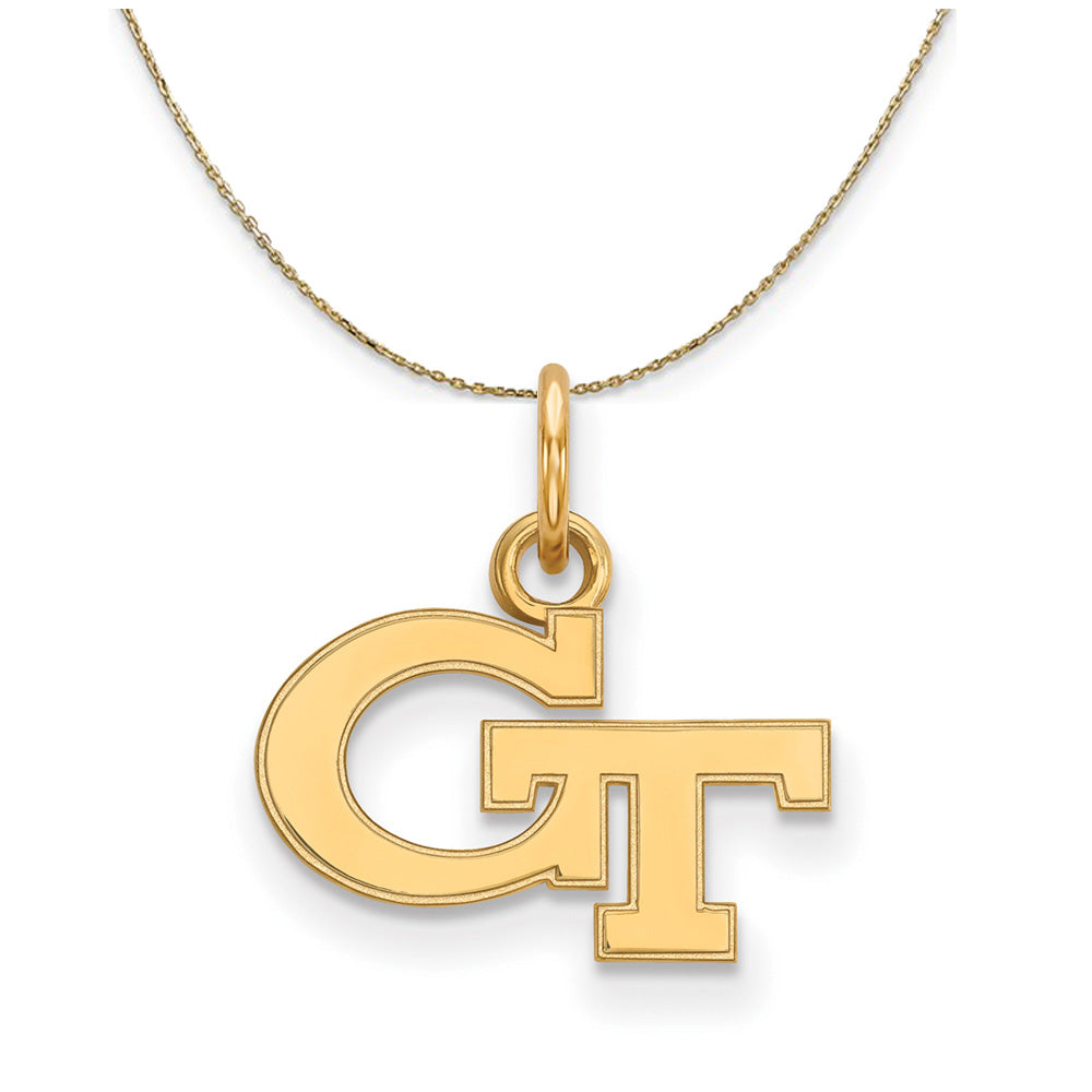 14k Yellow Gold Georgia Technology X-Small 'GT' Necklace, Item N21322 by The Black Bow Jewelry Co.