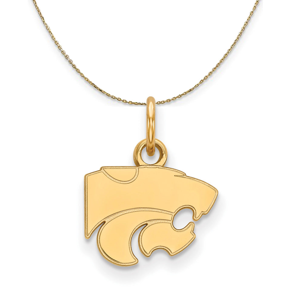 14k Yellow Gold Kansas State X-Small Mascot Necklace, Item N21326 by The Black Bow Jewelry Co.