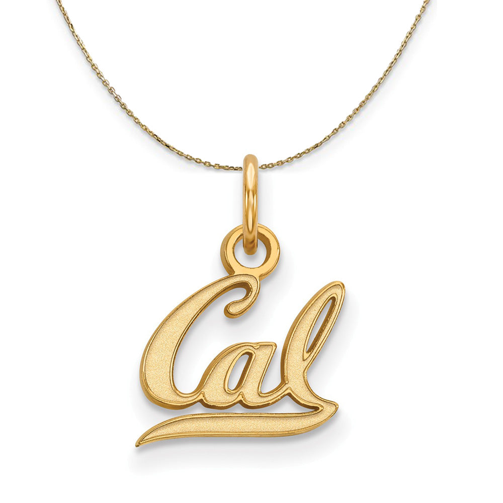 14k Yellow Gold California Berkeley XS (Tiny) 'Cal' Necklace, Item N21337 by The Black Bow Jewelry Co.