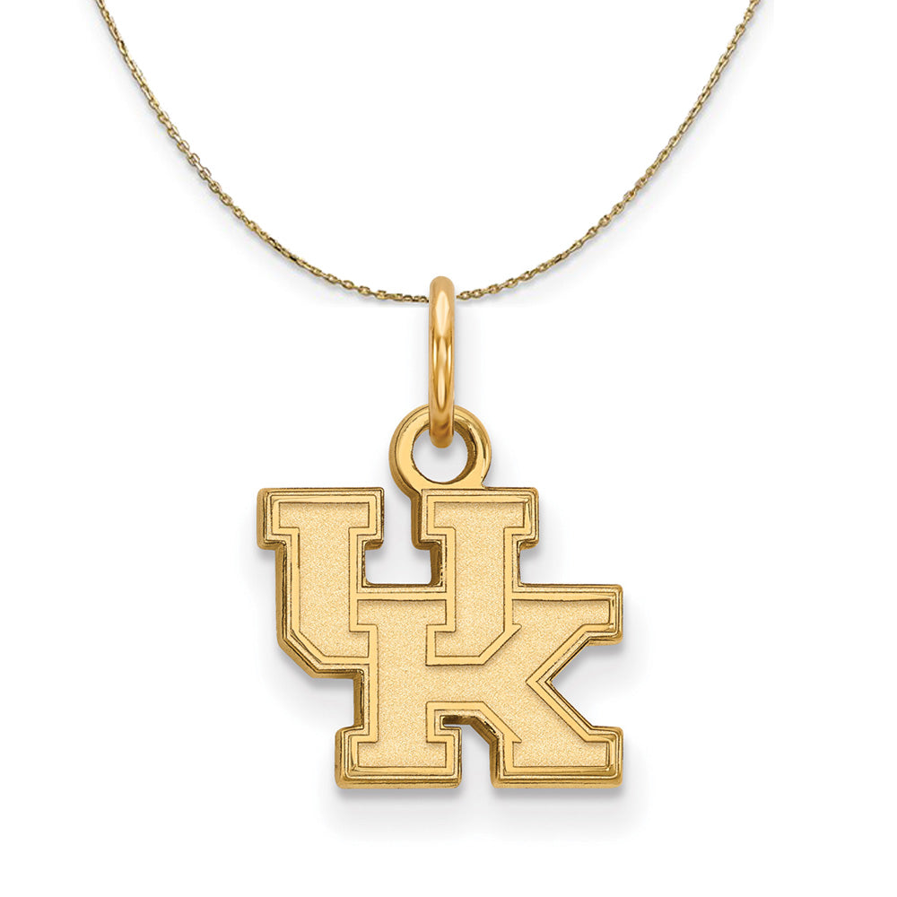 14k Yellow Gold U. of Kentucky X-Small 'UK' Necklace, Item N21345 by The Black Bow Jewelry Co.