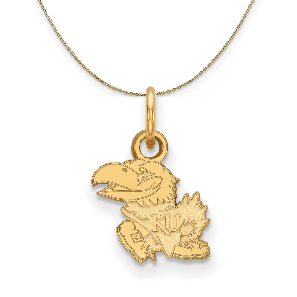 14k Yellow Gold U. of Kansas X-Small Mascot Necklace, Item N21346 by The Black Bow Jewelry Co.