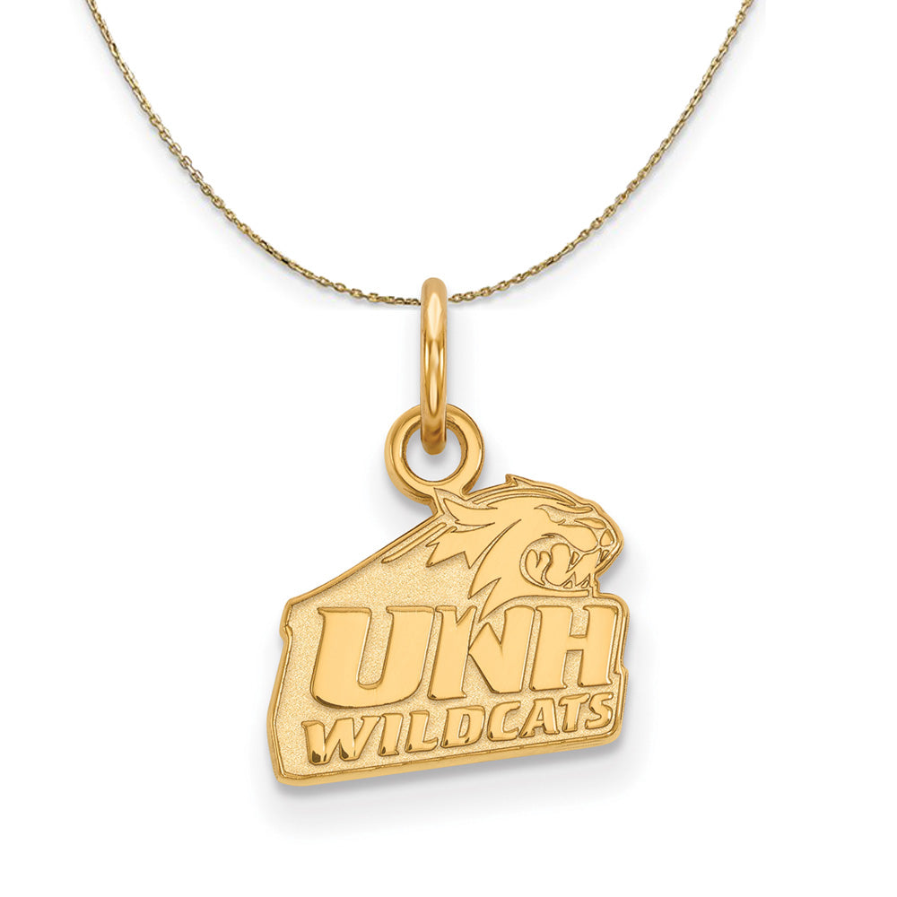 14k Yellow Gold U. of New Hampshire X-Small Logo Necklace, Item N21355 by The Black Bow Jewelry Co.