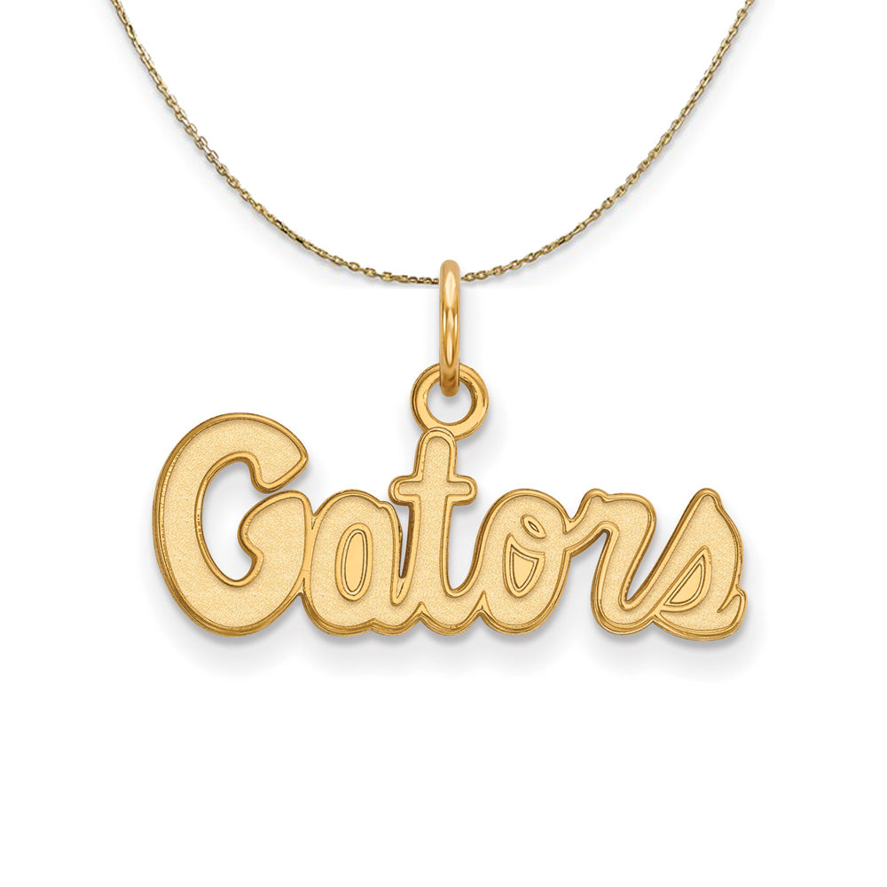 14k Yellow Gold U of Florida XS (Tiny) 'Gators' Necklace, Item N21387 by The Black Bow Jewelry Co.
