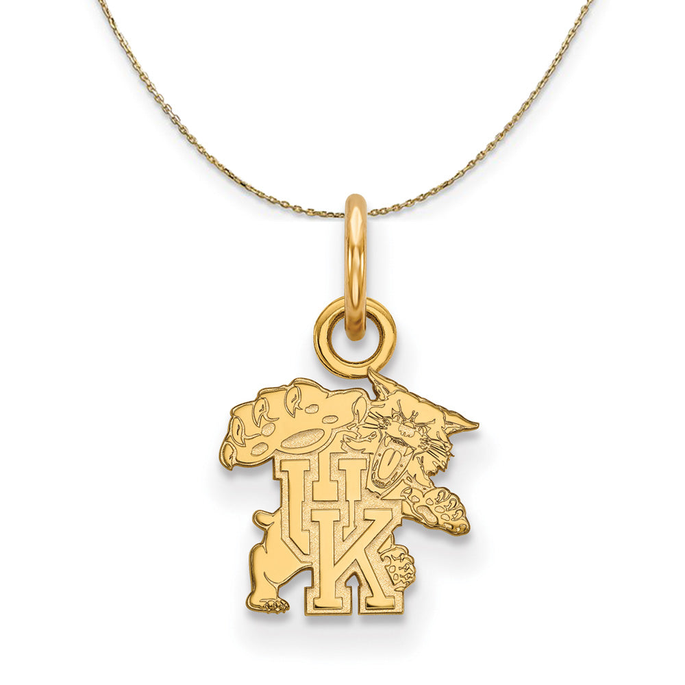 14k Yellow Gold U. of Kentucky X-Small Necklace, Item N21391 by The Black Bow Jewelry Co.