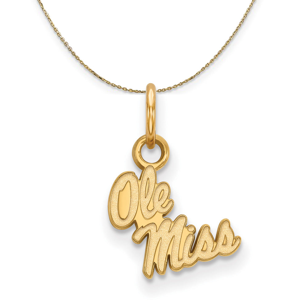 14k Yellow Gold U. of Mississippi X-Small Necklace, Item N21393 by The Black Bow Jewelry Co.