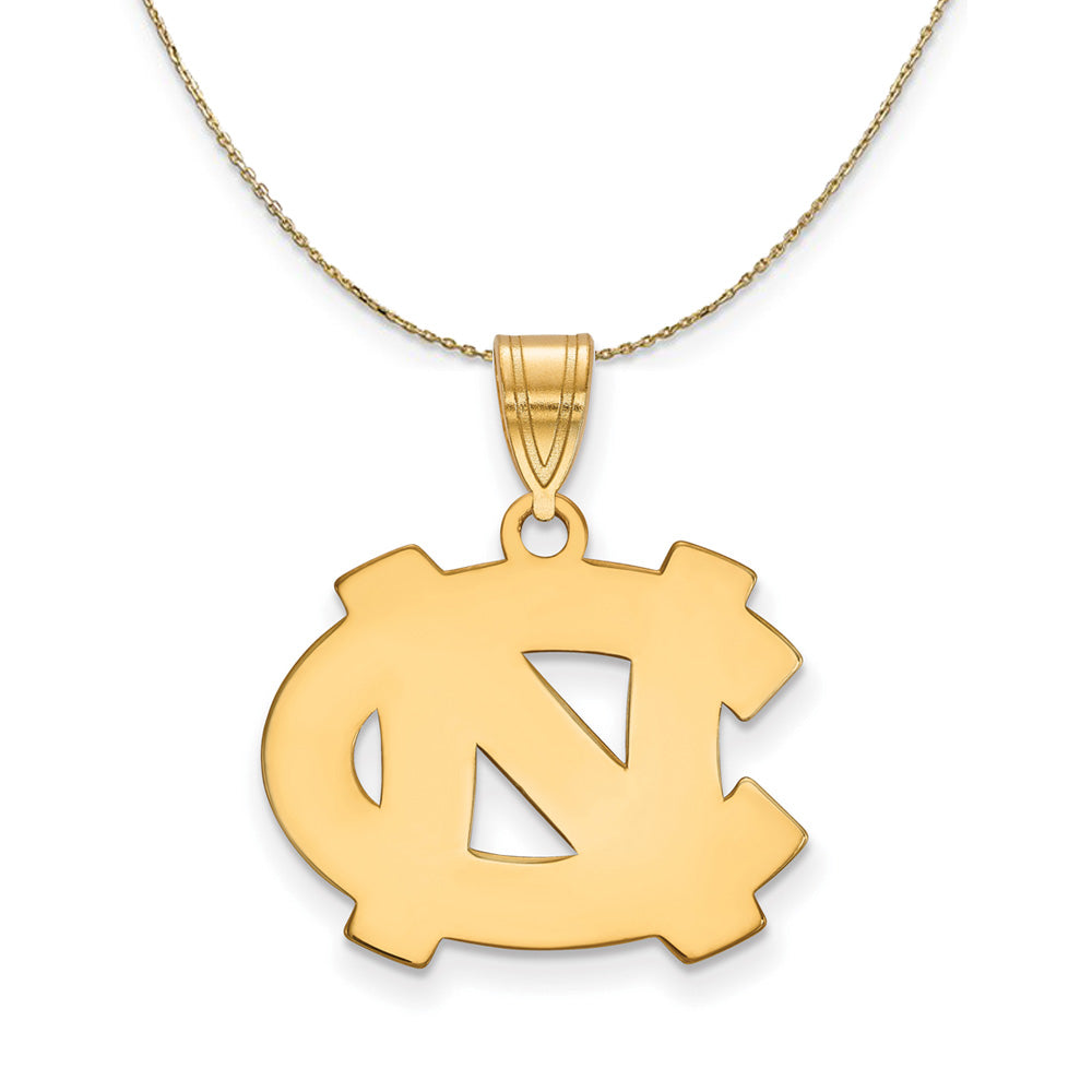 14k Yellow Gold North Carolina Medium 'NC' Necklace, Item N21407 by The Black Bow Jewelry Co.