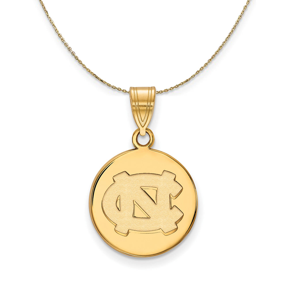 14k Yellow Gold North Carolina Medium Disc Necklace, Item N21409 by The Black Bow Jewelry Co.