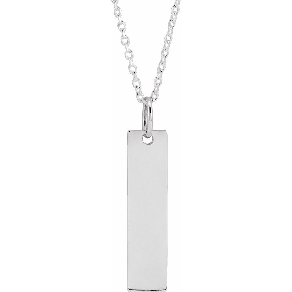Alternate view of the Sterling Silver Vertical Bar Necklace by The Black Bow Jewelry Co.