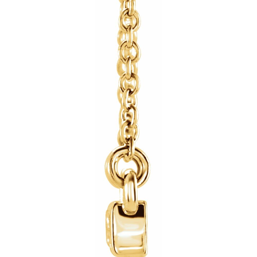 Alternate view of the 14k Yellow Gold 3/4 CTW Diamond 6 Stone Baguette Bar Necklace, 17 Inch by The Black Bow Jewelry Co.