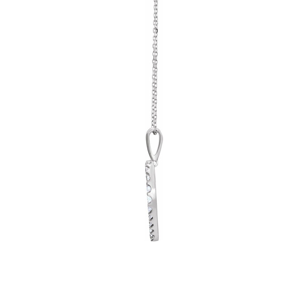 Alternate view of the 14k White Gold 1/4 Ctw Diamond 13mm Heart Necklace, 18 Inch by The Black Bow Jewelry Co.