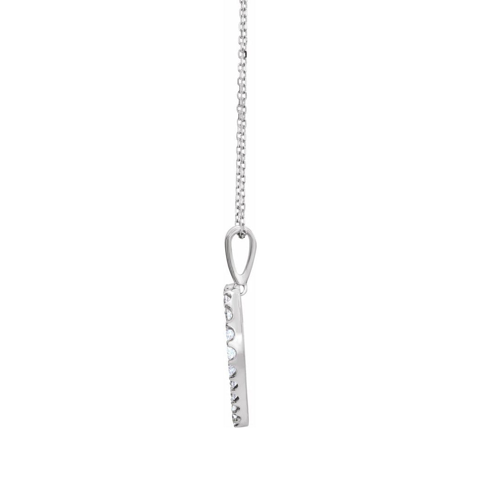 Alternate view of the 14k White Gold 1/2 Ctw Diamond 17mm Heart Necklace, 18 Inch by The Black Bow Jewelry Co.