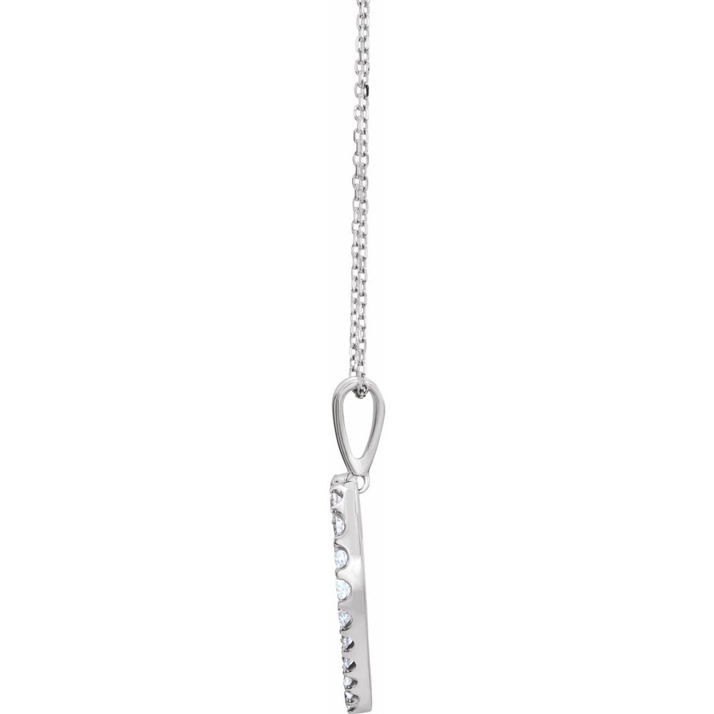 Alternate view of the 14k White Gold 1 Ctw Diamond 22mm Heart Necklace, 18 Inch by The Black Bow Jewelry Co.