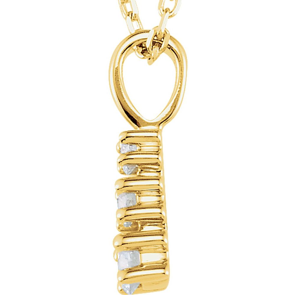 Alternate view of the 14k Yellow Gold 1/2 Ctw Diamond 3-Stone Journey Necklace, 18 Inch by The Black Bow Jewelry Co.