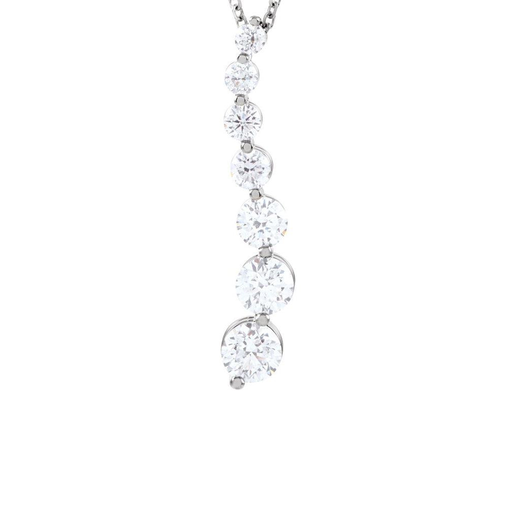14k White Gold & Diamond 7-Stone Journey Necklace, 18 Inch, Item N21443 by The Black Bow Jewelry Co.