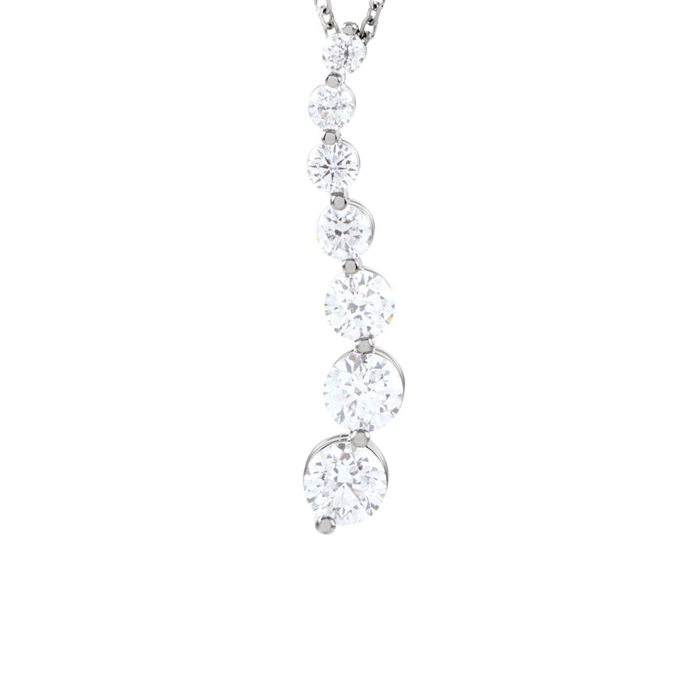 14k White Gold 1/2 Ctw Diamond 7-Stone Journey Necklace, 18 Inch, Item N21443-21 by The Black Bow Jewelry Co.