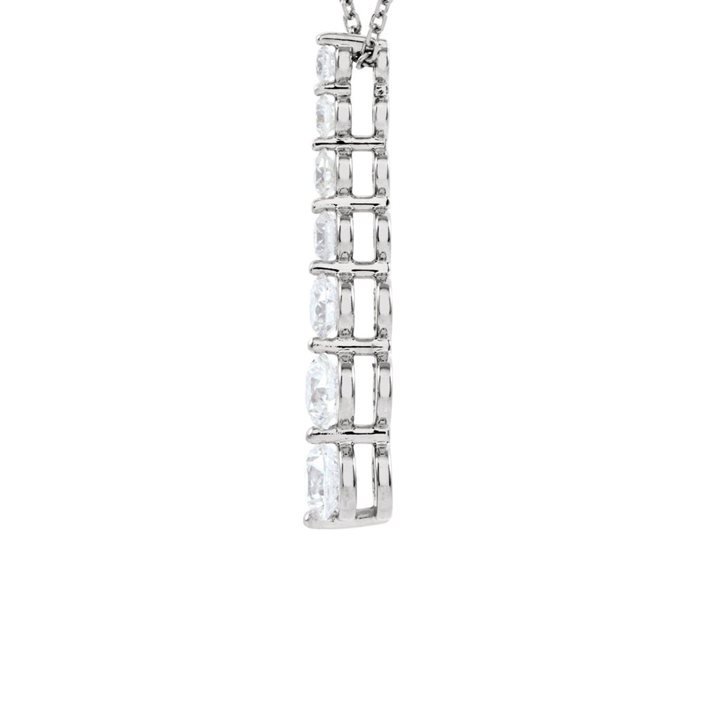Alternate view of the 14k White Gold 1/2 Ctw Diamond 7-Stone Journey Necklace, 18 Inch by The Black Bow Jewelry Co.