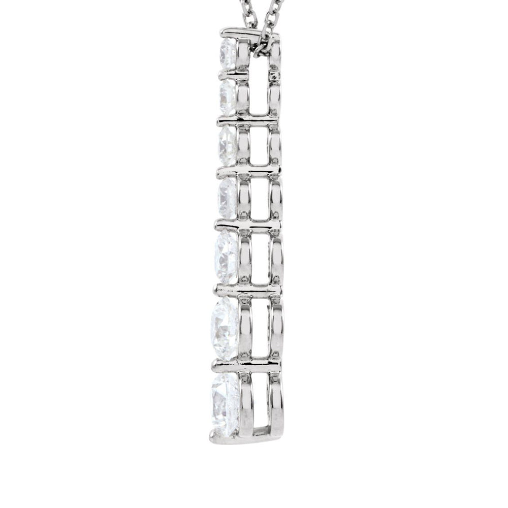 Alternate view of the 14k White Gold 1.0 Ctw Diamond 7-Stone Journey Necklace, 18 Inch by The Black Bow Jewelry Co.